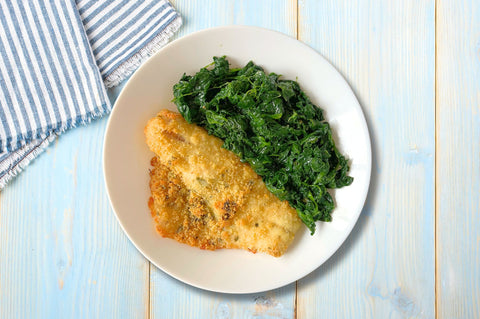 Filetto di pesce gratinato e spinaci