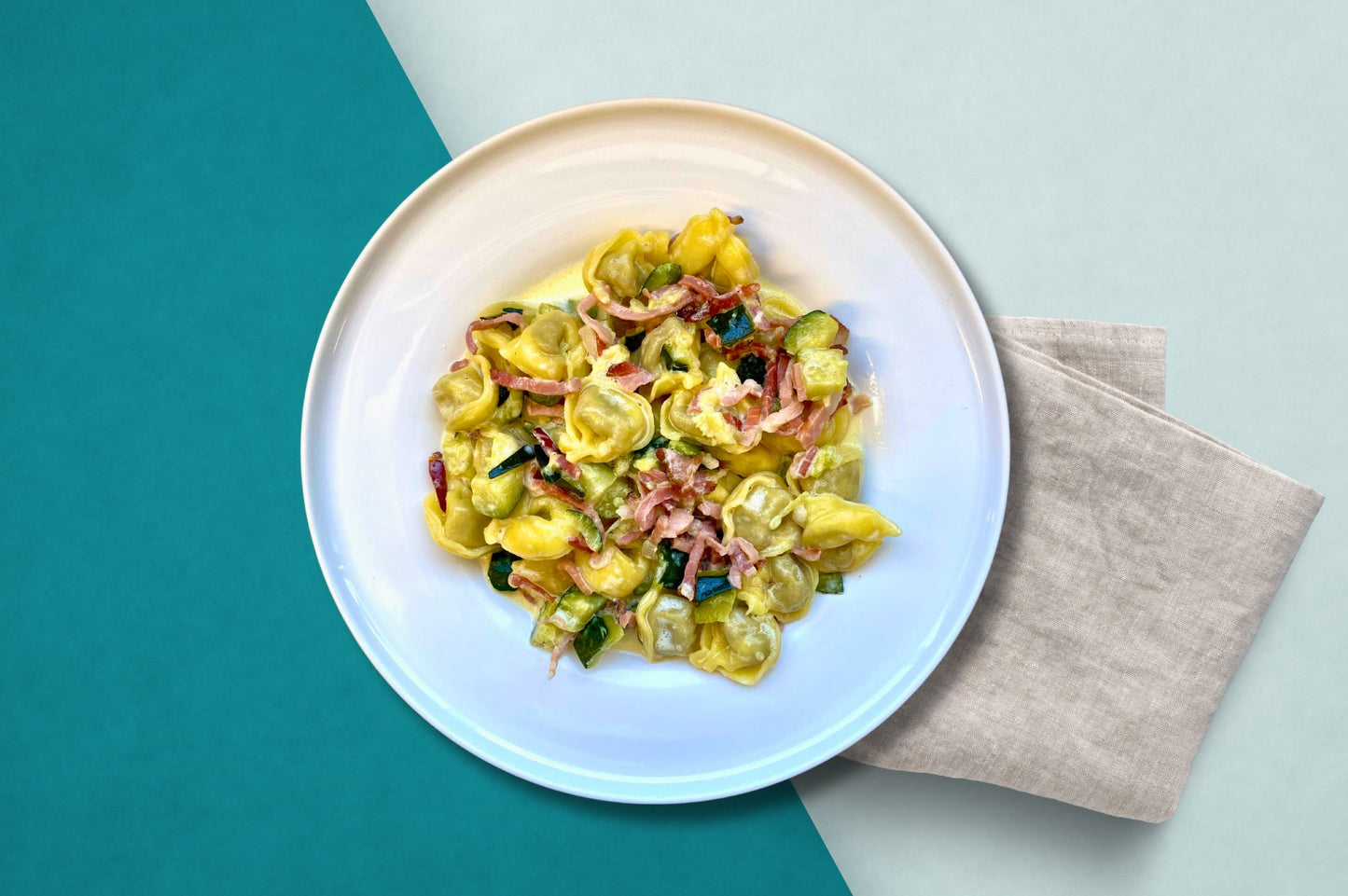 tortellini speck e zucchine