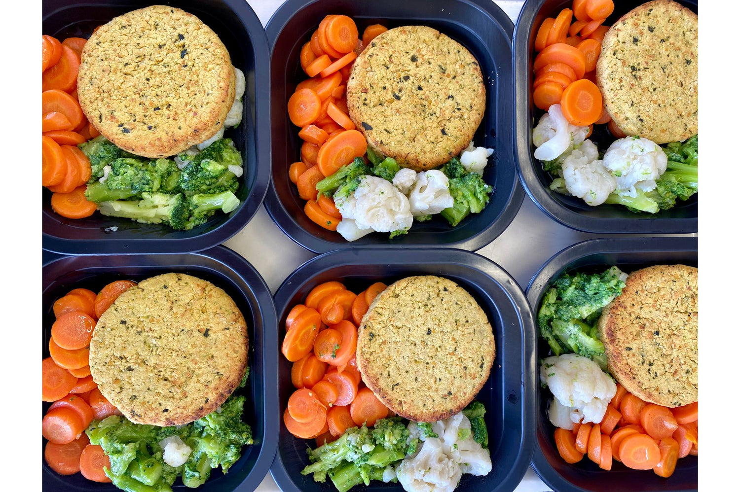 burger di ceci con carote e broccoli piatto