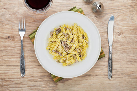 Fusilli formaggio erborinato (Gorgonzola) e speck