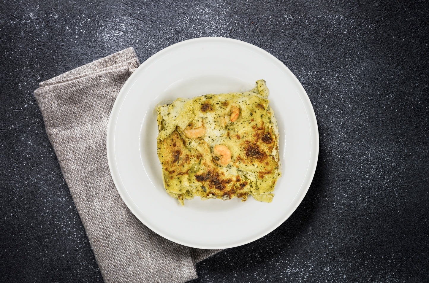 Lasagne pesto e gamberetti