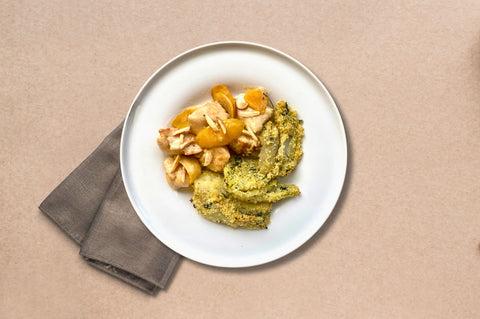 Pollo alle mandorle con finocchi gratinati