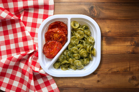 Schiscetta orecchiette alle cime di rapa e pomodori
